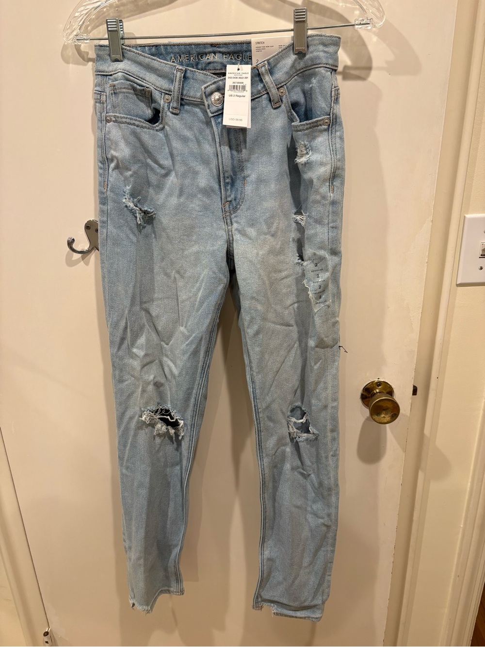 American Eagle Outfitters Light Blue Distressed Skinny Jeans